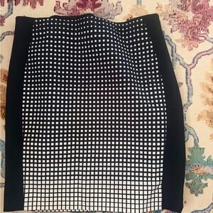 White House Black Market Monochrome Grid Pencil Skirt